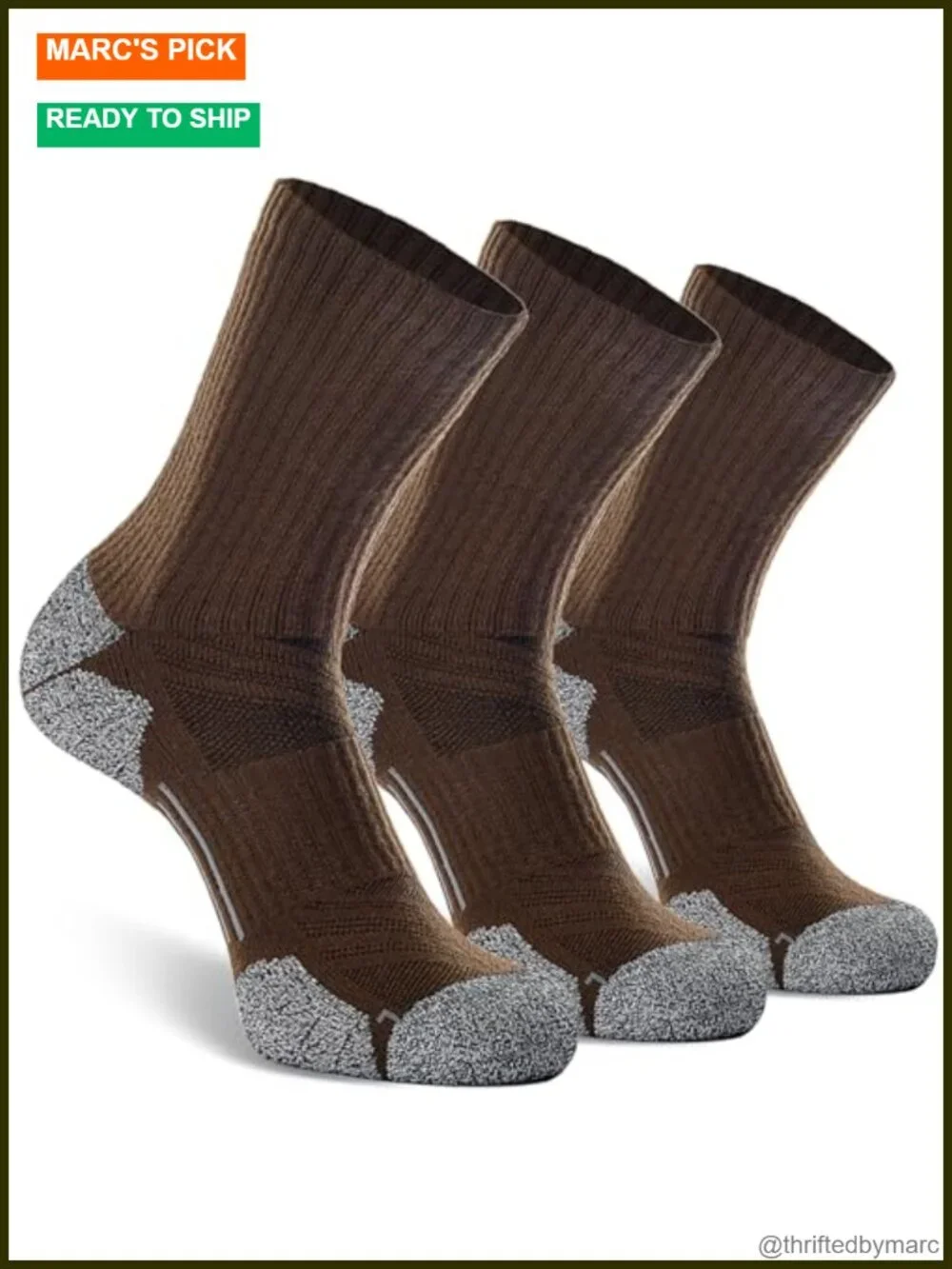 Crew Hiking Socks, Cushion, Moisture Wicking, Arch Compression, Performance Fit